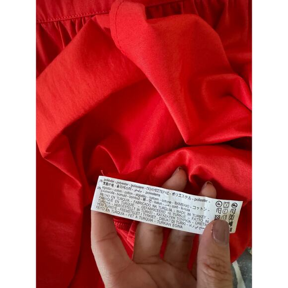 Zara Ruffle V-Neck Mini Dress Red Size XS - Picture 9 of 9